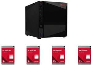 Asustor Nimbustor 4 Gen2 AS5404T 4 Bay NAS, Quad-Core 2.0GHz CPU, Dual 2.5GbE Ports, 4GB DDR4, Four M.2 SSD Slots (Diskless) 4 x WD Red Pro 12TB 7200 RPM 512MB Cache SATA 6.0Gb/s 3.5" Internal Hard Drive - WD122KFBX Asustor Nimbustor 4 Gen2 AS5404T 4 Bay NAS, Quad-Core 2.0GHz CPU, Dual 2.5GbE Ports, 4GB DDR4, Four M.2 SSD Slots (Diskless) 4 x WD Red Pro 12TB 7200 RPM 512MB Cache SATA 6.0Gb/s 3.5" Internal Hard Drive - WD122KFBX