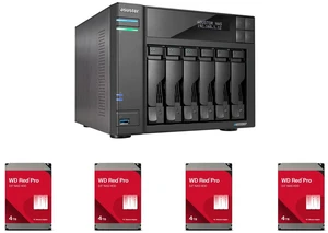 Asustor Lockerstor 6 Gen 2 AS6706T 6 Bay NAS, Quad-Core 2.0GHz, Dual 2.5GbE Ports, 8GB RAM DDR4, Four M.2 SSD Slots (Diskless) 4 x WD Red Pro 4TB 7200 RPM 256MB Cache SATA 6.0Gb/s 3.5" Internal Hard Drive Bare Drive - WD4005FFB Asustor Lockerstor 6 Gen 2 AS6706T 6 Bay NAS, Quad-Core 2.0GHz, Dual 2.5GbE Ports, 8GB RAM DDR4, Four M.2 SSD Slots (Diskless) 4 x WD Red Pro 4TB 7200 RPM 256MB Cache SATA 6.0Gb/s 3.5" Internal Hard Drive Bare Drive - WD4005FFB