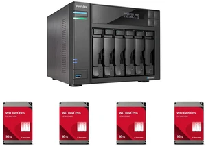 Asustor Lockerstor 6 Gen 2 AS6706T 6 Bay NAS, Quad-Core 2.0GHz, Dual 2.5GbE Ports, 8GB RAM DDR4, Four M.2 SSD Slots (Diskless) 4 x WD Red Pro 16TB 7200 RPM 512MB Cache SATA 6.0Gb/s 3.5" Internal Hard Drive - WD161KFGX Asustor Lockerstor 6 Gen 2 AS6706T 6 Bay NAS, Quad-Core 2.0GHz, Dual 2.5GbE Ports, 8GB RAM DDR4, Four M.2 SSD Slots (Diskless) 4 x WD Red Pro 16TB 7200 RPM 512MB Cache SATA 6.0Gb/s 3.5" Internal Hard Drive - WD161KFGX
