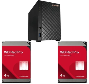 Asustor AS1202T Drivestor 2 Gen 2 ,2 Bay NAS, Quad-Core 1.7GHz CPU, 2.5GbE Port, 1GB DDR4, Three USB 3.0 (Diskless) 2 x WD Red Pro 4TB 7200 RPM 256MB Cache SATA 6.0Gb/s 3.5" Internal Hard Drive Bare Drive - WD4005FFB Asustor AS1202T Drivestor 2 Gen 2 ,2 Bay NAS, Quad-Core 1.7GHz CPU, 2.5GbE Port, 1GB DDR4, Three USB 3.0 (Diskless) 2 x WD Red Pro 4TB 7200 RPM 256MB Cache SATA 6.0Gb/s 3.5" Internal Hard Drive Bare Drive - WD4005FFB