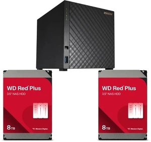 Asustor AS1204T Drivestor 4 Gen 2 NAS, Quad-Core 1.7GHz, 2.5GbE, 1GB DDR4, 3x USB 3.2, 90W PSU (Diskless) + 2x WD Red Plus 8TB 5640 RPM 256MB Cache SATA 6.0Gb/s HDDs - WD80EFPX Asustor AS1204T Drivestor 4 Gen 2 NAS, Quad-Core 1.7GHz, 2.5GbE, 1GB DDR4, 3x USB 3.2, 90W PSU (Diskless) + 2x WD Red Plus 8TB 5640 RPM 256MB Cache SATA 6.0Gb/s HDDs - WD80EFPX