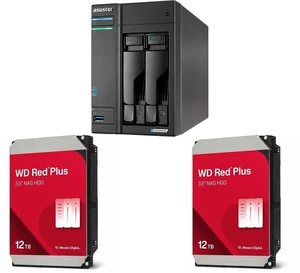 Asustor AS6702T v2 Lockerstor 2 Gen2+ 2 Bay NAS - Intel Celeron N5105 2.0GHz CPU - 4GB DDR4 RAM - 4x M.2 SSD Slots (Diskless) - 2x 5GbE - 2 x WD Red Plus 12TB HDD - 7200 RPM SATA 6Gb/s, CMR, 512MB Cache, 3.5 Inch - WD120EFGX Asustor AS6702T v2 Lockerstor 2 Gen2+ 2 Bay NAS - Intel Celeron N5105 2.0GHz CPU - 4GB DDR4 RAM - 4x M.2 SSD Slots (Diskless) - 2x 5GbE - 2 x WD Red Plus 12TB HDD - 7200 RPM SATA 6Gb/s, CMR, 512MB Cache, 3.5 Inch - WD120EFGX