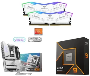Team T-Force Delta RGB 32GB (2x16GB) DDR5 6000 Desktop RAM, MSI MPG X870E EDGE TI WIFI White ATX Motherboard, AMD Ryzen 9 9900X 12-Core 4.4GHz CPU, supports DDR5, PCIe 5.0, Wi-Fi 7, 5G LAN, AM5 socket Team T-Force Delta RGB 32GB (2x16GB) DDR5 6000 Desktop RAM, MSI MPG X870E EDGE TI WIFI White ATX Motherboard, AMD Ryzen 9 9900X 12-Core 4.4GHz CPU, supports DDR5, PCIe 5.0, Wi-Fi 7, 5G LAN, AM5 socket
