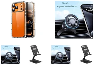 SZYG for Apple iPhone 17 Pro Max Hard Clear Phone Case Shockproof Heavy Duty 3 Layers Military-Grade Protection Cover for iPhone 17 Pro Max 6.9 Inch 2025 and 360° Rotation Strong Magnetic Mag Safe Air Vent Car Mount Dashboard Phone Holder and Metal Cell Phone Stand for Desk, Multi-Angel Adjustable 360° Rotation Non-Slip and Foldable Mobile Phone Stand, Compatible with iPhone 17 16 Pro Max and All Smartphones, Black SZYG for Apple iPhone 17 Pro Max Hard Clear Phone Case Shockproof Heavy Duty 3 Layers Military-Grade Protection Cover for iPhone 17 Pro Max 6.9 Inch 2025 and 360° Rotation Strong Magnetic Mag Safe Air Vent Car Mount Dashboard Phone Holder and Metal Cell Phone Stand for Desk, Multi-Angel Adjustable 360° Rotation Non-Slip and Foldable Mobile Phone Stand, Compatible with iPhone 17 16 Pro Max and All Smartphones, Black