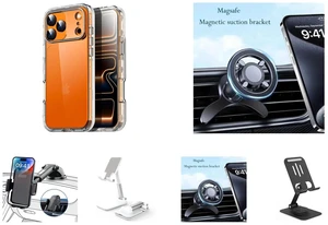 SZYG for Apple iPhone 17 Pro Max Hard Clear Phone Case Shockproof Heavy Duty 3 Layers Military-Grade Protection Cover for iPhone 17 Pro Max 6.9 Inch 2025 and 360° Rotation Strong Magnetic Mag Safe Air Vent Car Mount Dashboard Phone Holder and Phone Mount for Car,Military-Grade Car Phone Holder Mount Universal Automobile Dashboard Windshield Cell Phone Holder Truck Vent for iPhone 16 15 14 13 Pro Max Samsung and Cell Phone Stand, Foldable Height Angle Adjustable Cell Phone Holder for Desk, Portable Desktop Stand Compatible with All Mobile Phones, White and Metal Cell Phone Stand for Desk, Multi-Angel Adjustable 360° Rotation Non-Slip and Foldable Mobile Phone Stand, Compatible with iPhone 17 16 Pro Max and All Smartphones, Black SZYG for Apple iPhone 17 Pro Max Hard Clear Phone Case Shockproof Heavy Duty 3 Layers Military-Grade Protection Cover for iPhone 17 Pro Max 6.9 Inch 2025 and 360° Rotation Strong Magnetic Mag Safe Air Vent Car Mount Dashboard Phone Holder and Phone Mount for Car,Military-Grade Car Phone Holder Mount Universal Automobile Dashboard Windshield Cell Phone Holder Truck Vent for iPhone 16 15 14 13 Pro Max Samsung and Cell Phone Stand, Foldable Height Angle Adjustable Cell Phone Holder for Desk, Portable Desktop Stand Compatible with All Mobile Phones, White and Metal Cell Phone Stand for Desk, Multi-Angel Adjustable 360° Rotation Non-Slip and Foldable Mobile Phone Stand, Compatible with iPhone 17 16 Pro Max and All Smartphones, Black