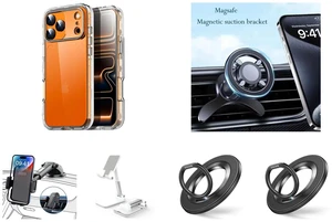 SZYG for Apple iPhone 17 Pro Max Hard Clear Phone Case Shockproof Heavy Duty 3 Layers Military-Grade Protection Cover for iPhone 17 Pro Max 6.9 Inch 2025 and 360° Rotation Strong Magnetic Mag Safe Air Vent Car Mount Dashboard Phone Holder and Phone Mount for Car,Military-Grade Car Phone Holder Mount Universal Automobile Dashboard Windshield Cell Phone Holder Truck Vent for iPhone 16 15 14 13 Pro Max Samsung and Cell Phone Stand, Foldable Height Angle Adjustable Cell Phone Holder for Desk, Portable Desktop Stand Compatible with All Mobile Phones, White and For MagSafe Phone Grip, Magnetic Phone Ring Holder | 360° Rotation, Double-Sided Magnet, Cell Phone Grip Finger Holder Kickstand for Apple iPhone 17 Pro Max SZYG for Apple iPhone 17 Pro Max Hard Clear Phone Case Shockproof Heavy Duty 3 Layers Military-Grade Protection Cover for iPhone 17 Pro Max 6.9 Inch 2025 and 360° Rotation Strong Magnetic Mag Safe Air Vent Car Mount Dashboard Phone Holder and Phone Mount for Car,Military-Grade Car Phone Holder Mount Universal Automobile Dashboard Windshield Cell Phone Holder Truck Vent for iPhone 16 15 14 13 Pro Max Samsung and Cell Phone Stand, Foldable Height Angle Adjustable Cell Phone Holder for Desk, Portable Desktop Stand Compatible with All Mobile Phones, White and For MagSafe Phone Grip, Magnetic Phone Ring Holder | 360° Rotation, Double-Sided Magnet, Cell Phone Grip Finger Holder Kickstand for Apple iPhone 17 Pro Max