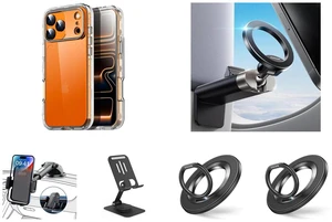 SZYG for Apple iPhone 17 Pro Max Hard Clear Phone Case Shockproof Heavy Duty 3 Layers Military-Grade Protection Cover for iPhone 17 Pro Max 6.9 Inch 2025 and 360° Metal Ball & Titanium Magsafe Airplane Phone Holder, Travel Essentials for Airplane Phone Mount, Universal Travel Phone Holder for Plane, Must Have for iPhone 17 16 15 14 13 and Phone Mount for Car,Military-Grade Car Phone Holder Mount Universal Automobile Dashboard Windshield Cell Phone Holder Truck Vent for iPhone 16 15 14 13 Pro Max Samsung and Metal Cell Phone Stand for Desk, Multi-Angel Adjustable 360° Rotation Non-Slip and Foldable Mobile Phone Stand, Compatible with iPhone 17 16 Pro Max and All Smartphones, Black and For MagSafe Phone Grip, Magnetic Phone Ring Holder | 360° Rotation, Double-Sided Magnet, Cell Phone Grip Finger Holder Kickstand for Apple iPhone 17 Pro Max SZYG for Apple iPhone 17 Pro Max Hard Clear Phone Case Shockproof Heavy Duty 3 Layers Military-Grade Protection Cover for iPhone 17 Pro Max 6.9 Inch 2025 and 360° Metal Ball & Titanium Magsafe Airplane Phone Holder, Travel Essentials for Airplane Phone Mount, Universal Travel Phone Holder for Plane, Must Have for iPhone 17 16 15 14 13 and Phone Mount for Car,Military-Grade Car Phone Holder Mount Universal Automobile Dashboard Windshield Cell Phone Holder Truck Vent for iPhone 16 15 14 13 Pro Max Samsung and Metal Cell Phone Stand for Desk, Multi-Angel Adjustable 360° Rotation Non-Slip and Foldable Mobile Phone Stand, Compatible with iPhone 17 16 Pro Max and All Smartphones, Black and For MagSafe Phone Grip, Magnetic Phone Ring Holder | 360° Rotation, Double-Sided Magnet, Cell Phone Grip Finger Holder Kickstand for Apple iPhone 17 Pro Max