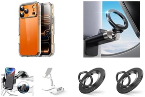 SZYG for Apple iPhone 17 Pro Max Hard Clear Phone Case Shockproof Heavy Duty 3 Layers Military-Grade Protection Cover for iPhone 17 Pro Max 6.9 Inch 2025 and 360° Metal Ball & Titanium Magsafe Airplane Phone Holder, Travel Essentials for Airplane Phone Mount, Universal Travel Phone Holder for Plane, Must Have for iPhone 17 16 15 14 13 and Phone Mount for Car,Military-Grade Car Phone Holder Mount Universal Automobile Dashboard Windshield Cell Phone Holder Truck Vent for iPhone 16 15 14 13 Pro Max Samsung and Cell Phone Stand, Foldable Height Angle Adjustable Cell Phone Holder for Desk, Portable Desktop Stand Compatible with All Mobile Phones, White and For MagSafe Phone Grip, Magnetic Phone Ring Holder | 360° Rotation, Double-Sided Magnet, Cell Phone Grip Finger Holder Kickstand for Apple iPhone 17 Pro Max SZYG for Apple iPhone 17 Pro Max Hard Clear Phone Case Shockproof Heavy Duty 3 Layers Military-Grade Protection Cover for iPhone 17 Pro Max 6.9 Inch 2025 and 360° Metal Ball & Titanium Magsafe Airplane Phone Holder, Travel Essentials for Airplane Phone Mount, Universal Travel Phone Holder for Plane, Must Have for iPhone 17 16 15 14 13 and Phone Mount for Car,Military-Grade Car Phone Holder Mount Universal Automobile Dashboard Windshield Cell Phone Holder Truck Vent for iPhone 16 15 14 13 Pro Max Samsung and Cell Phone Stand, Foldable Height Angle Adjustable Cell Phone Holder for Desk, Portable Desktop Stand Compatible with All Mobile Phones, White and For MagSafe Phone Grip, Magnetic Phone Ring Holder | 360° Rotation, Double-Sided Magnet, Cell Phone Grip Finger Holder Kickstand for Apple iPhone 17 Pro Max