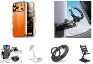 SZYG for Apple iPhone 17 Pro Max Hard Clear Phone Case Shockproof Heavy Duty 3 Layers Military-Grade Protection Cover for iPhone 17 Pro Max 6.9 Inch 2025 and 360° Metal Ball & Titanium Magsafe Airplane Phone Holder, Travel Essentials for Airplane Phone Mount, Universal Travel Phone Holder for Plane, Must Have for iPhone 17 16 15 14 13 and Phone Mount for Car,Military-Grade Car Phone Holder Mount Universal Automobile Dashboard Windshield Cell Phone Holder Truck Vent for iPhone 16 15 14 13 Pro Max Samsung and Cell Phone Stand, Foldable Height Angle Adjustable Cell Phone Holder for Desk, Portable Desktop Stand Compatible with All Mobile Phones, White and For MagSafe Phone Grip, Magnetic Phone Ring Holder | 360° Rotation, Double-Sided Magnet, Cell Phone Grip Finger Holder Kickstand for Apple iPhone 17 Pro Max and Metal Cell Phone Stand for Desk, Multi-Angel Adjustable 360° Rotation Non-Slip and Foldable Mobile Phone Stand, Compatible with iPhone 17 16 Pro Max and All Smartphones, Black SZYG for Apple iPhone 17 Pro Max Hard Clear Phone Case Shockproof Heavy Duty 3 Layers Military-Grade Protection Cover for iPhone 17 Pro Max 6.9 Inch 2025 and 360° Metal Ball & Titanium Magsafe Airplane Phone Holder, Travel Essentials for Airplane Phone Mount, Universal Travel Phone Holder for Plane, Must Have for iPhone 17 16 15 14 13 and Phone Mount for Car,Military-Grade Car Phone Holder Mount Universal Automobile Dashboard Windshield Cell Phone Holder Truck Vent for iPhone 16 15 14 13 Pro Max Samsung and Cell Phone Stand, Foldable Height Angle Adjustable Cell Phone Holder for Desk, Portable Desktop Stand Compatible with All Mobile Phones, White and For MagSafe Phone Grip, Magnetic Phone Ring Holder | 360° Rotation, Double-Sided Magnet, Cell Phone Grip Finger Holder Kickstand for Apple iPhone 17 Pro Max and Metal Cell Phone Stand for Desk, Multi-Angel Adjustable 360° Rotation Non-Slip and Foldable Mobile Phone Stand, Compatible with iPhone 17 16 Pro Max and All Smartphones, Black