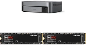 UGREEN NASync DXP480T Plus, Thunderbolt 4 NAS, Intel 10-Core i5 CPU (Up to 4.40 GHz), 8GB DDR5, 4x M.2 PCIe Slots, 1x 10GbE, Diskless, 2x SAMSUNG 990 PRO SSD 1TB, Read Speeds Up to 7,450 MB/s, MZ-V9P1T0B/AM UGREEN NASync DXP480T Plus, Thunderbolt 4 NAS, Intel 10-Core i5 CPU (Up to 4.40 GHz), 8GB DDR5, 4x M.2 PCIe Slots, 1x 10GbE, Diskless, 2x SAMSUNG 990 PRO SSD 1TB, Read Speeds Up to 7,450 MB/s, MZ-V9P1T0B/AM