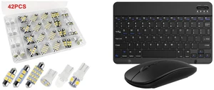 42PCS Interior LED Light Bulbs Combo - Map Dome Trunk License Plate and Slim Mini 32.8ft Wireless Keyboard and Mouse Combo Set For PC Laptop Computer, Black 42PCS Interior LED Light Bulbs Combo - Map Dome Trunk License Plate and Slim Mini 32.8ft Wireless Keyboard and Mouse Combo Set For PC Laptop Computer, Black