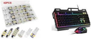 42PCS Interior LED Light Bulbs Combo - Map Dome Trunk License Plate and Computer Desktop Gaming Keyboard and Mouse Mechanical Feel LED Light Backlit 42PCS Interior LED Light Bulbs Combo - Map Dome Trunk License Plate and Computer Desktop Gaming Keyboard and Mouse Mechanical Feel LED Light Backlit