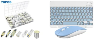 70PCS Interior LED Lights - Map Dome Trunk License Plate Bulb Set for Car and Slim Mini 32.8ft Wireless Keyboard and Mouse Combo Set For PC Laptop Computer, Blue 70PCS Interior LED Lights - Map Dome Trunk License Plate Bulb Set for Car and Slim Mini 32.8ft Wireless Keyboard and Mouse Combo Set For PC Laptop Computer, Blue