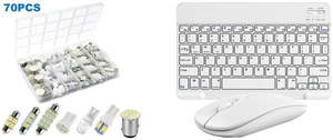 70PCS Interior LED Lights - Map Dome Trunk License Plate Bulb Set for Car and Slim Mini 32.8ft Wireless Keyboard and Mouse Combo Set For PC Laptop Computer, White 70PCS Interior LED Lights - Map Dome Trunk License Plate Bulb Set for Car and Slim Mini 32.8ft Wireless Keyboard and Mouse Combo Set For PC Laptop Computer, White