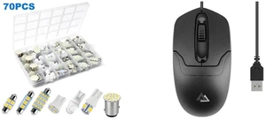 70PCS Interior LED Lights - Map Dome Trunk License Plate Bulb Set for Car and 1000 DPI Plug and Play Mouse - USB 2.0 Wired Optical for PC/Laptop/Desktop 70PCS Interior LED Lights - Map Dome Trunk License Plate Bulb Set for Car and 1000 DPI Plug and Play Mouse - USB 2.0 Wired Optical for PC/Laptop/Desktop