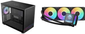 Gamdias ATHENA M4M mini ITX/mATX PC case, 3 PWM fans, fits 395mm GPU, ATX PSU, 360mm radiators. GAMDIAS CHIONE P5-360 Liquid CPU Cooler, 360mm AIO, 3.4" IPS LCD, Magnetic Pump, PWM & ARGB Sync, Intel LGA 1851, AMD AM5, Black Gamdias ATHENA M4M mini ITX/mATX PC case, 3 PWM fans, fits 395mm GPU, ATX PSU, 360mm radiators. GAMDIAS CHIONE P5-360 Liquid CPU Cooler, 360mm AIO, 3.4" IPS LCD, Magnetic Pump, PWM & ARGB Sync, Intel LGA 1851, AMD AM5, Black