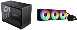 Gamdias ATHENA M4M mini ITX/mATX PC case with 3 PWM fans (57.56 CFM), fits 395mm GPU, ATX PSU, 360mm radiators. GAMDIAS Aura GLV2 360mm AIO Liquid CPU Cooler, Rotatable Pump, 3 x 120mm Fans, PWM & ARGB Sync, Intel LGA 1851/1700, AMD AM5/AM4 Gamdias ATHENA M4M mini ITX/mATX PC case with 3 PWM fans (57.56 CFM), fits 395mm GPU, ATX PSU, 360mm radiators. GAMDIAS Aura GLV2 360mm AIO Liquid CPU Cooler, Rotatable Pump, 3 x 120mm Fans, PWM & ARGB Sync, Intel LGA 1851/1700, AMD AM5/AM4