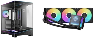 GAMDIAS Atlas P6 CG Mid-Tower Gaming PC: Mini-ITX, Micro-ATX, ATX, 4x120mm PWM ARGB Fans, Curved Tempered Glass, Modular, Type-C, 425mm GPU. GAMDIAS CHIONE P5-360 Liquid CPU Cooler: 360mm AIO, 3.4" IPS LCD, PWM & ARGB, Intel LGA 1851, AMD A GAMDIAS Atlas P6 CG Mid-Tower Gaming PC: Mini-ITX, Micro-ATX, ATX, 4x120mm PWM ARGB Fans, Curved Tempered Glass, Modular, Type-C, 425mm GPU. GAMDIAS CHIONE P5-360 Liquid CPU Cooler: 360mm AIO, 3.4" IPS LCD, PWM & ARGB, Intel LGA 1851, AMD A