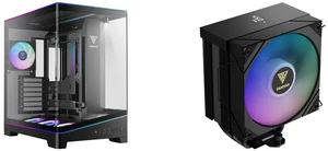 GAMDIAS Atlas P6 CG Mid-Tower Gaming PC: Mini-ITX, Micro-ATX, ATX, 4x120mm PWM ARGB Fans, Curved Tempered Glass, Modular, Type-C, 425mm GPU. Boreas M2-51D ARGB CPU Cooler: Digital Display, 5 Heat Pipes, 120mm Fan, LGA/AM Support GAMDIAS Atlas P6 CG Mid-Tower Gaming PC: Mini-ITX, Micro-ATX, ATX, 4x120mm PWM ARGB Fans, Curved Tempered Glass, Modular, Type-C, 425mm GPU. Boreas M2-51D ARGB CPU Cooler: Digital Display, 5 Heat Pipes, 120mm Fan, LGA/AM Support