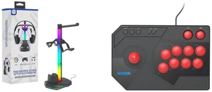 TOPWOLF RGB PS5 Controller Charging Station with Triple Docking Ports 4-in-1 Fast Charging Stand for DualSense Edge, Headset & Extra Charging Base, LED Light Gaming Desk Organizer, Black and HONSON ELECTRONIC Arcade Fighting Stick for PS5 - Sanwa Joystick & Buttons, Octagonal Gate, 8-Button Layout, Wired USB for PS5/PS4/PC TOPWOLF RGB PS5 Controller Charging Station with Triple Docking Ports 4-in-1 Fast Charging Stand for DualSense Edge, Headset & Extra Charging Base, LED Light Gaming Desk Organizer, Black and HONSON ELECTRONIC Arcade Fighting Stick for PS5 - Sanwa Joystick & Buttons, Octagonal Gate, 8-Button Layout, Wired USB for PS5/PS4/PC