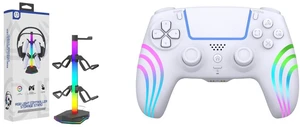 TOPWOLF RGB Gaming Controller Stand Headset Stand with 2 USB and 1 Type-C Ports, 4 Modes 7 Colors RGB Light, Compatible with PS5/PS4/Switch/XBOX/PC Controller and All Earphone Accessories and TOPWOLF PS5 Bluetooth Controller with Hall Effect Joystick, Wireless & USB for PS5/PS5 Slim/Pro/PC, RGB, Dual Vibration, 6-Axis Motion Sensor, Macro & Turbo, Multi-Platform Gamepad White TOPWOLF RGB Gaming Controller Stand Headset Stand with 2 USB and 1 Type-C Ports, 4 Modes 7 Colors RGB Light, Compatible with PS5/PS4/Switch/XBOX/PC Controller and All Earphone Accessories and TOPWOLF PS5 Bluetooth Controller with Hall Effect Joystick, Wireless & USB for PS5/PS5 Slim/Pro/PC, RGB, Dual Vibration, 6-Axis Motion Sensor, Macro & Turbo, Multi-Platform Gamepad White
