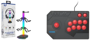 TOPWOLF RGB Gaming Controller Stand Headset Stand with 2 USB and 1 Type-C Ports, 4 Modes 7 Colors RGB Light, Compatible with PS5/PS4/Switch/XBOX/PC Controller and All Earphone Accessories and HONSON ELECTRONIC Arcade Fighting Stick for PS5 - Sanwa Joystick & Buttons, Octagonal Gate, 8-Button Layout, Wired USB for PS5/PS4/PC TOPWOLF RGB Gaming Controller Stand Headset Stand with 2 USB and 1 Type-C Ports, 4 Modes 7 Colors RGB Light, Compatible with PS5/PS4/Switch/XBOX/PC Controller and All Earphone Accessories and HONSON ELECTRONIC Arcade Fighting Stick for PS5 - Sanwa Joystick & Buttons, Octagonal Gate, 8-Button Layout, Wired USB for PS5/PS4/PC