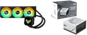 ASUS TUF Gaming LC III 360 ARGB LCD with triple fans for high airflow; 2.8" LCD for monitoring, GIFs, MP4s. ASUS Prime 850W Gold, ATX 3.0, Fully Modular, 80+ Gold, Dual Ball Bearings, Two Colors, 8-Year Warranty AP-850G ASUS TUF Gaming LC III 360 ARGB LCD with triple fans for high airflow; 2.8" LCD for monitoring, GIFs, MP4s. ASUS Prime 850W Gold, ATX 3.0, Fully Modular, 80+ Gold, Dual Ball Bearings, Two Colors, 8-Year Warranty AP-850G