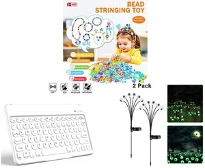 420Pcs Bracelet Making Kit Beads Charms Letters DIY Jewelry Craft Gift for Kids and Wireless Bluetooth Keyboard 10 Inch - Round Cap Type-C Charging Cable Included and 2 Pack LED Solar Eyeballs Light Garden Outdoor Waterproof Halloween Decor Lamp 420Pcs Bracelet Making Kit Beads Charms Letters DIY Jewelry Craft Gift for Kids and Wireless Bluetooth Keyboard 10 Inch - Round Cap Type-C Charging Cable Included and 2 Pack LED Solar Eyeballs Light Garden Outdoor Waterproof Halloween Decor Lamp