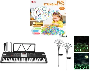 420Pcs Bracelet Making Kit Beads Charms Letters DIY Jewelry Craft Gift for Kids and Piano Keyboard for Kids 61 Key Electric Organ with Music Stand and Microphone and 2 Pack LED Solar Eyeballs Light Garden Outdoor Waterproof Halloween Decor Lamp 420Pcs Bracelet Making Kit Beads Charms Letters DIY Jewelry Craft Gift for Kids and Piano Keyboard for Kids 61 Key Electric Organ with Music Stand and Microphone and 2 Pack LED Solar Eyeballs Light Garden Outdoor Waterproof Halloween Decor Lamp