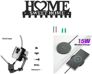 Wall Mounted Metal Key Holder with 10 Hooks Key Hanger For Home Office Hallway and Adjustable Neck Phone Mount for Hands-Free Outdoor POV Filming & Live Streaming and 15W Aluminum Wireless Charging Stand, Lightweight & Portable for Android & iOS Wall Mounted Metal Key Holder with 10 Hooks Key Hanger For Home Office Hallway and Adjustable Neck Phone Mount for Hands-Free Outdoor POV Filming & Live Streaming and 15W Aluminum Wireless Charging Stand, Lightweight & Portable for Android & iOS