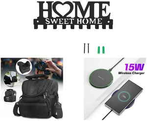 Wall Mounted Metal Key Holder with 10 Hooks Key Hanger For Home Office Hallway and Camera Protective Bag Shoulder Pouch Zipper Case for Nikon Canon Sony Rebel DSLR and 15W Aluminum Wireless Charging Stand, Lightweight & Portable for Android & iOS Wall Mounted Metal Key Holder with 10 Hooks Key Hanger For Home Office Hallway and Camera Protective Bag Shoulder Pouch Zipper Case for Nikon Canon Sony Rebel DSLR and 15W Aluminum Wireless Charging Stand, Lightweight & Portable for Android & iOS