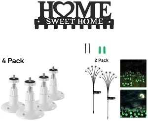 Wall Mounted Metal Key Holder with 10 Hooks Key Hanger For Home Office Hallway and 4Pcs Wall Mount Stand Bracket for Arlo Pro Security Camera Indoor Outdoor, White and 2 Pack LED Solar Eyeballs Light Garden Outdoor Waterproof Halloween Decor Lamp Wall Mounted Metal Key Holder with 10 Hooks Key Hanger For Home Office Hallway and 4Pcs Wall Mount Stand Bracket for Arlo Pro Security Camera Indoor Outdoor, White and 2 Pack LED Solar Eyeballs Light Garden Outdoor Waterproof Halloween Decor Lamp