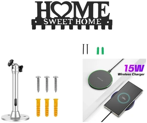 Wall Mounted Metal Key Holder with 10 Hooks Key Hanger For Home Office Hallway and Universal Projector Mount Bracket, Aluminum Ceiling Wall Holder- Home Projectors and 15W Aluminum Wireless Charging Stand, Lightweight & Portable for Android & iOS Wall Mounted Metal Key Holder with 10 Hooks Key Hanger For Home Office Hallway and Universal Projector Mount Bracket, Aluminum Ceiling Wall Holder- Home Projectors and 15W Aluminum Wireless Charging Stand, Lightweight & Portable for Android & iOS