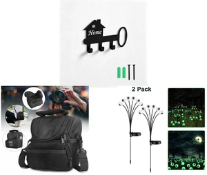 Wall Mounted Metal Key Holder with 3 Hooks Key Hanger for Home Office Hallway and Camera Protective Bag Shoulder Pouch Zipper Case for Nikon Canon Sony Rebel DSLR and 2 Pack LED Solar Eyeballs Light Garden Outdoor Waterproof Halloween Decor Lamp Wall Mounted Metal Key Holder with 3 Hooks Key Hanger for Home Office Hallway and Camera Protective Bag Shoulder Pouch Zipper Case for Nikon Canon Sony Rebel DSLR and 2 Pack LED Solar Eyeballs Light Garden Outdoor Waterproof Halloween Decor Lamp