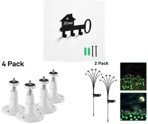 Wall Mounted Metal Key Holder with 3 Hooks Key Hanger for Home Office Hallway and 4Pcs Wall Mount Stand Bracket for Arlo Pro Security Camera Indoor Outdoor, White and 2 Pack LED Solar Eyeballs Light Garden Outdoor Waterproof Halloween Decor Lamp Wall Mounted Metal Key Holder with 3 Hooks Key Hanger for Home Office Hallway and 4Pcs Wall Mount Stand Bracket for Arlo Pro Security Camera Indoor Outdoor, White and 2 Pack LED Solar Eyeballs Light Garden Outdoor Waterproof Halloween Decor Lamp