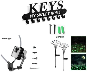 Wall Mounted Metal Key Holder with 8 Hooks Key Hanger for Home Office Hallway and Adjustable Neck Phone Mount for Hands-Free Outdoor POV Filming & Live Streaming and 2 Pack LED Solar Eyeballs Light Garden Outdoor Waterproof Halloween Decor Lamp Wall Mounted Metal Key Holder with 8 Hooks Key Hanger for Home Office Hallway and Adjustable Neck Phone Mount for Hands-Free Outdoor POV Filming & Live Streaming and 2 Pack LED Solar Eyeballs Light Garden Outdoor Waterproof Halloween Decor Lamp