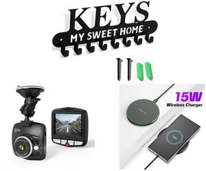 Wall Mounted Metal Key Holder with 8 Hooks Key Hanger for Home Office Hallway and Dash Cams Front Car Camera with Night Vision G-Sensor 1080P 2.4", Black and 15W Aluminum Wireless Charging Stand, Lightweight & Portable for Android & iOS Wall Mounted Metal Key Holder with 8 Hooks Key Hanger for Home Office Hallway and Dash Cams Front Car Camera with Night Vision G-Sensor 1080P 2.4", Black and 15W Aluminum Wireless Charging Stand, Lightweight & Portable for Android & iOS