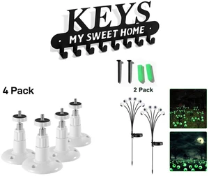 Wall Mounted Metal Key Holder with 8 Hooks Key Hanger for Home Office Hallway and 4Pcs Wall Mount Stand Bracket for Arlo Pro Security Camera Indoor Outdoor, White and 2 Pack LED Solar Eyeballs Light Garden Outdoor Waterproof Halloween Decor Lamp Wall Mounted Metal Key Holder with 8 Hooks Key Hanger for Home Office Hallway and 4Pcs Wall Mount Stand Bracket for Arlo Pro Security Camera Indoor Outdoor, White and 2 Pack LED Solar Eyeballs Light Garden Outdoor Waterproof Halloween Decor Lamp