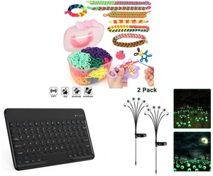 1200 Elastic Cloth Loom Bands Kit- Colorful Bracelet Making Craft Gift for Child and Wireless Bluetooth Keyboard 10 Inch - Round Cap Type-C Charging Cable Included and 2 Pack LED Solar Eyeballs Light Garden Outdoor Waterproof Halloween Decor Lamp 1200 Elastic Cloth Loom Bands Kit- Colorful Bracelet Making Craft Gift for Child and Wireless Bluetooth Keyboard 10 Inch - Round Cap Type-C Charging Cable Included and 2 Pack LED Solar Eyeballs Light Garden Outdoor Waterproof Halloween Decor Lamp