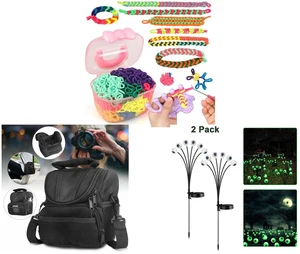 1200 Elastic Cloth Loom Bands Kit- Colorful Bracelet Making Craft Gift for Child and Camera Protective Bag Shoulder Pouch Zipper Case for Nikon Canon Sony Rebel DSLR and 2 Pack LED Solar Eyeballs Light Garden Outdoor Waterproof Halloween Decor Lamp 1200 Elastic Cloth Loom Bands Kit- Colorful Bracelet Making Craft Gift for Child and Camera Protective Bag Shoulder Pouch Zipper Case for Nikon Canon Sony Rebel DSLR and 2 Pack LED Solar Eyeballs Light Garden Outdoor Waterproof Halloween Decor Lamp