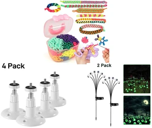 1200 Elastic Cloth Loom Bands Kit- Colorful Bracelet Making Craft Gift for Child and 4Pcs Wall Mount Stand Bracket for Arlo Pro Security Camera Indoor Outdoor, White and 2 Pack LED Solar Eyeballs Light Garden Outdoor Waterproof Halloween Decor Lamp 1200 Elastic Cloth Loom Bands Kit- Colorful Bracelet Making Craft Gift for Child and 4Pcs Wall Mount Stand Bracket for Arlo Pro Security Camera Indoor Outdoor, White and 2 Pack LED Solar Eyeballs Light Garden Outdoor Waterproof Halloween Decor Lamp