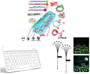 Friendship Bracelet Weaving Tool - DIY Bead Loom Kit for Kids Creative Craft and Wireless Bluetooth Keyboard 10 Inch - Round Cap Type-C Charging Cable Included and 2 Pack LED Solar Eyeballs Light Garden Outdoor Waterproof Halloween Decor Lamp Friendship Bracelet Weaving Tool - DIY Bead Loom Kit for Kids Creative Craft and Wireless Bluetooth Keyboard 10 Inch - Round Cap Type-C Charging Cable Included and 2 Pack LED Solar Eyeballs Light Garden Outdoor Waterproof Halloween Decor Lamp