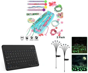 Friendship Bracelet Weaving Tool - DIY Bead Loom Kit for Kids Creative Craft and Wireless Bluetooth Keyboard 10 Inch - Round Cap Type-C Charging Cable Included and 2 Pack LED Solar Eyeballs Light Garden Outdoor Waterproof Halloween Decor Lamp Friendship Bracelet Weaving Tool - DIY Bead Loom Kit for Kids Creative Craft and Wireless Bluetooth Keyboard 10 Inch - Round Cap Type-C Charging Cable Included and 2 Pack LED Solar Eyeballs Light Garden Outdoor Waterproof Halloween Decor Lamp