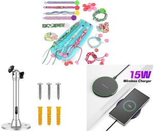 Friendship Bracelet Weaving Tool - DIY Bead Loom Kit for Kids Creative Craft and Universal Projector Mount Bracket, Aluminum Ceiling Wall Holder- Home Projectors and 15W Aluminum Wireless Charging Stand, Lightweight & Portable for Android & iOS Friendship Bracelet Weaving Tool - DIY Bead Loom Kit for Kids Creative Craft and Universal Projector Mount Bracket, Aluminum Ceiling Wall Holder- Home Projectors and 15W Aluminum Wireless Charging Stand, Lightweight & Portable for Android & iOS
