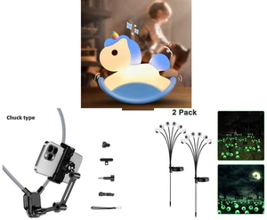 Rocking Unicorn Rainbow Night Light Touch 3 Brightness Levels Timer Bedside Lamp and Adjustable Neck Phone Mount for Hands-Free Outdoor POV Filming & Live Streaming and 2 Pack LED Solar Eyeballs Light Garden Outdoor Waterproof Halloween Decor Lamp Rocking Unicorn Rainbow Night Light Touch 3 Brightness Levels Timer Bedside Lamp and Adjustable Neck Phone Mount for Hands-Free Outdoor POV Filming & Live Streaming and 2 Pack LED Solar Eyeballs Light Garden Outdoor Waterproof Halloween Decor Lamp