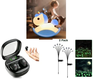 Rocking Unicorn Rainbow Night Light Touch 3 Brightness Levels Timer Bedside Lamp and Bluetooth 5.4 Tiny Invisible Earbuds - Discreet Hidden Headphones for Sleep & Work, Black and 2 Pack LED Solar Eyeballs Light Garden Outdoor Waterproof Halloween Decor Lamp Rocking Unicorn Rainbow Night Light Touch 3 Brightness Levels Timer Bedside Lamp and Bluetooth 5.4 Tiny Invisible Earbuds - Discreet Hidden Headphones for Sleep & Work, Black and 2 Pack LED Solar Eyeballs Light Garden Outdoor Waterproof Halloween Decor Lamp