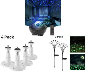 Ocean Galaxy Star Projector - Night Light Speaker LED Lamp with Remote Control and 4Pcs Wall Mount Stand Bracket for Arlo Pro Security Camera Indoor Outdoor, White and 2 Pack LED Solar Eyeballs Light Garden Outdoor Waterproof Halloween Decor Lamp Ocean Galaxy Star Projector - Night Light Speaker LED Lamp with Remote Control and 4Pcs Wall Mount Stand Bracket for Arlo Pro Security Camera Indoor Outdoor, White and 2 Pack LED Solar Eyeballs Light Garden Outdoor Waterproof Halloween Decor Lamp