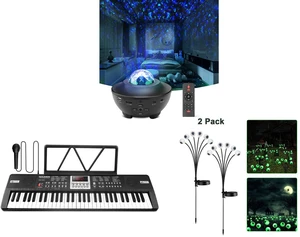 Ocean Galaxy Star Projector - Night Light Speaker LED Lamp with Remote Control and Piano Keyboard for Kids 61 Key Electric Organ with Music Stand and Microphone and 2 Pack LED Solar Eyeballs Light Garden Outdoor Waterproof Halloween Decor Lamp Ocean Galaxy Star Projector - Night Light Speaker LED Lamp with Remote Control and Piano Keyboard for Kids 61 Key Electric Organ with Music Stand and Microphone and 2 Pack LED Solar Eyeballs Light Garden Outdoor Waterproof Halloween Decor Lamp