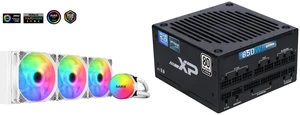 SAMA SI360 Liquid CPU Cooler 360mm Addressable RGB Pump PWM & FDB Fans AIO Water Cooler and SAMA XP 850w ATX Power Supply PSU For Gaming Computer PC Power Supply Unit - 80 Plus Platinum Gold - ATX 3.0 & PCIe 5.0 Compliant - Fully Modular - Low Noise FDB ECO Silent Fan Japanese Capacitors SAMA SI360 Liquid CPU Cooler 360mm Addressable RGB Pump PWM & FDB Fans AIO Water Cooler and SAMA XP 850w ATX Power Supply PSU For Gaming Computer PC Power Supply Unit - 80 Plus Platinum Gold - ATX 3.0 & PCIe 5.0 Compliant - Fully Modular - Low Noise FDB ECO Silent Fan Japanese Capacitors