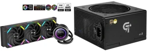 SAMA Q60 Black CPU Liquid Cooler, 360MM Liquid Water Cooling with 2.8" LCD Display & XT120 Modular Fans LCP Blade for Enhanced Cooling and Noise Reduction, Compatible 115X, 2011, 1200, 1700, AM4, AM5 and SAMA GT750BK Black 80 PLUS Gold Fully Modular ATX Power Supply - ATX 3.1 & PCIe 5.1 Compliant - Japanese Capacitors - FDB Fan with Auto Speed Control - 5 Year Warranty SAMA Q60 Black CPU Liquid Cooler, 360MM Liquid Water Cooling with 2.8" LCD Display & XT120 Modular Fans LCP Blade for Enhanced Cooling and Noise Reduction, Compatible 115X, 2011, 1200, 1700, AM4, AM5 and SAMA GT750BK Black 80 PLUS Gold Fully Modular ATX Power Supply - ATX 3.1 & PCIe 5.1 Compliant - Japanese Capacitors - FDB Fan with Auto Speed Control - 5 Year Warranty